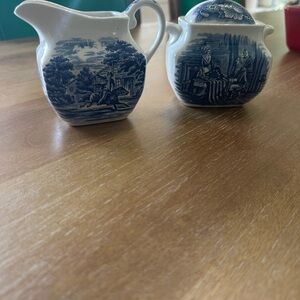 Liberty Blue Cream and sugar set